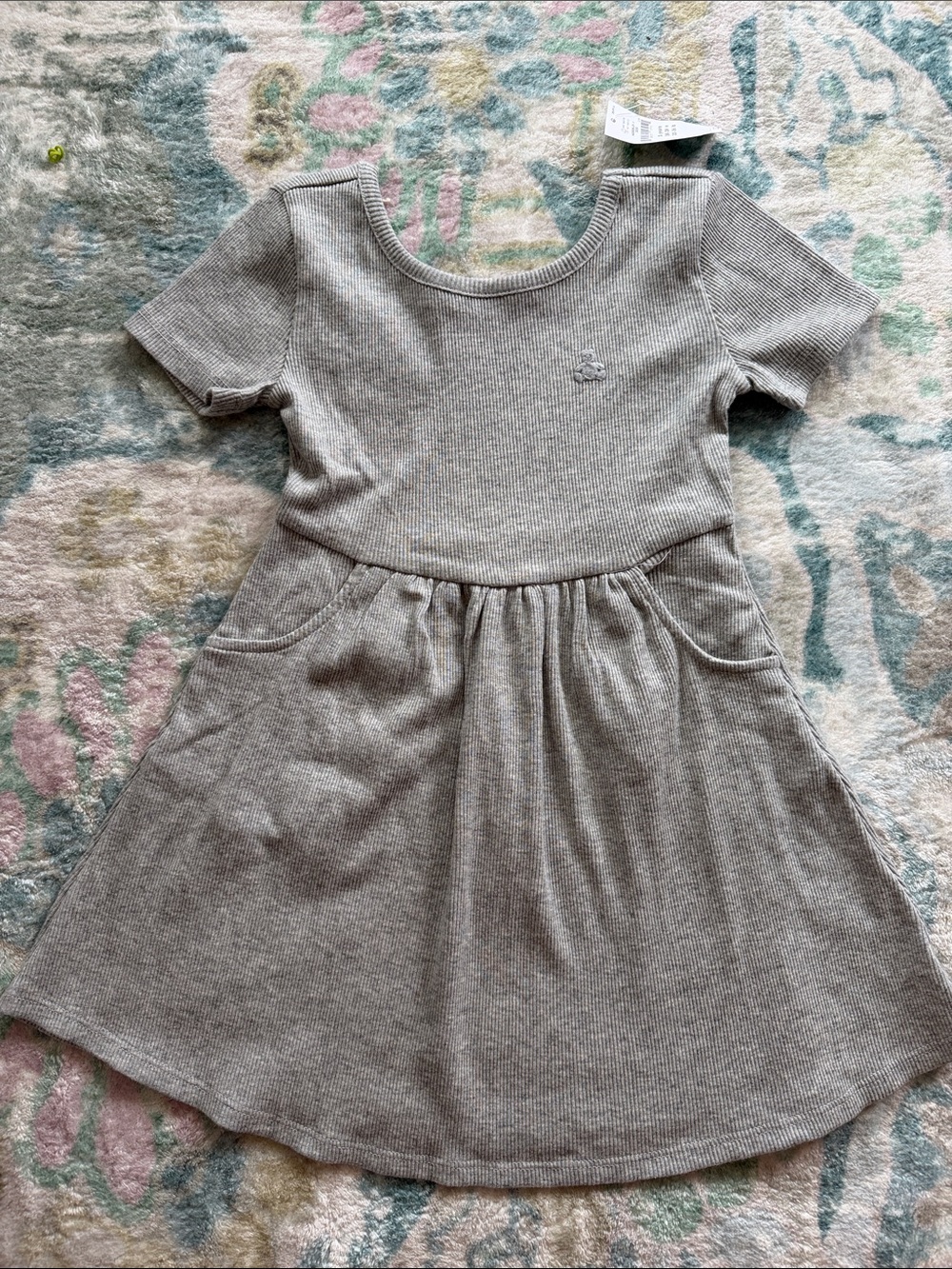 GAP Girls Gray Short Sleeve Knit Dress with Pockets